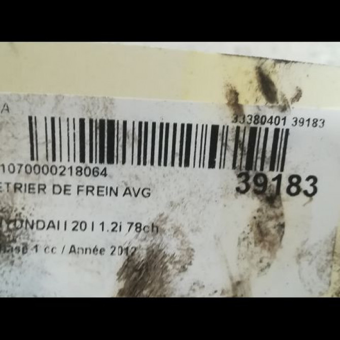 Etrier de frein avant gauche occasion HYUNDAI I 20 I Phase 1 04-2009->06-2012 1.2i 78ch 3