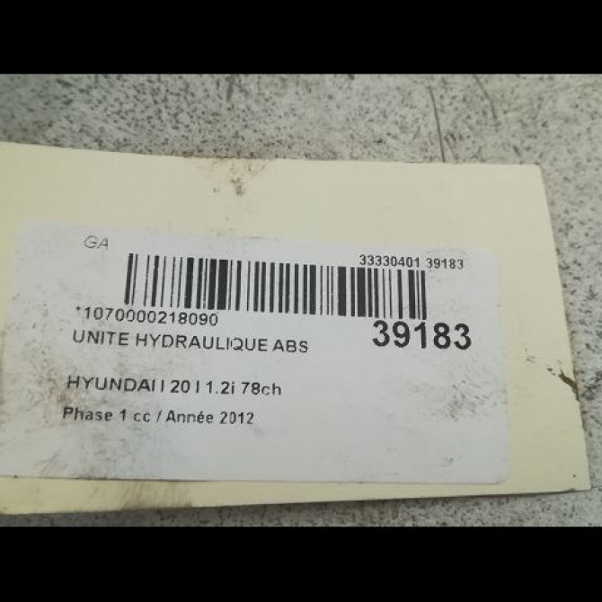 Unité hydraulique ABS occasion HYUNDAI I 20 I Phase 1 04-2009->06-2012 1.2i 78ch 5