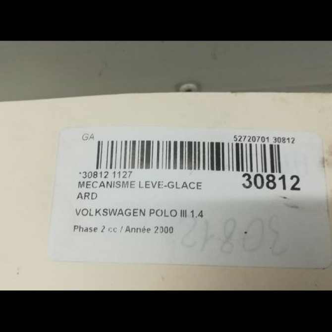 Mecanisme leve-glace arrière droit occasion VOLKSWAGEN POLO III Phase 2 11-1999->12-2001 1.4 6N4839402C 4