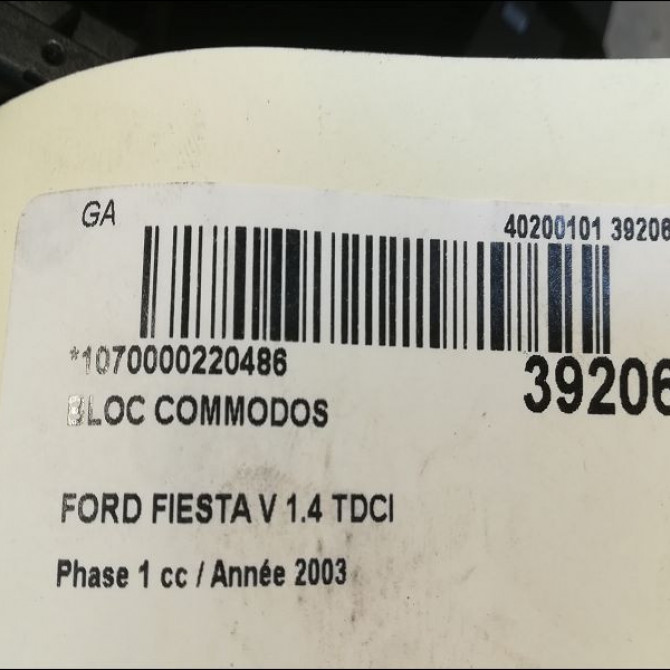 Bloc commodos occasion FORD FIESTA V Phase 1 09-2002->10-2005 1.4 TDCI 5