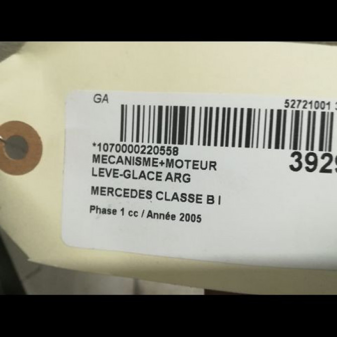 Mecanisme+moteur leve-glace arg occasion MERCEDES CLASSE B I Phase 1 06-2005->04-2008 B200CDI 140ch 3