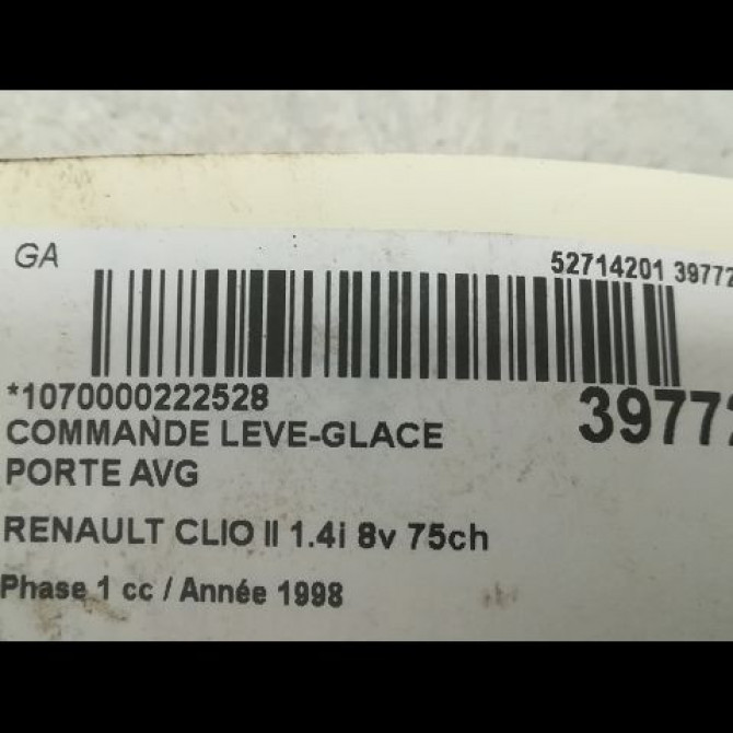 Commande lève-glace porte avant gauche occasion RENAULT CLIO II Phase 1 03-1998->06-2001 1.4i 8v 75ch 7700421119 3