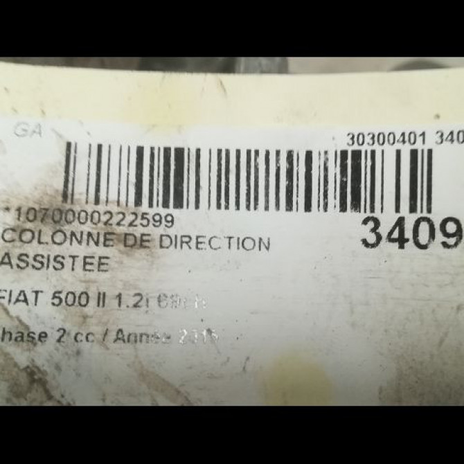 Colonne de direction assistee occasion FIAT 500 II phase 2 04-2014->... 1.2i 69ch 735576420 3