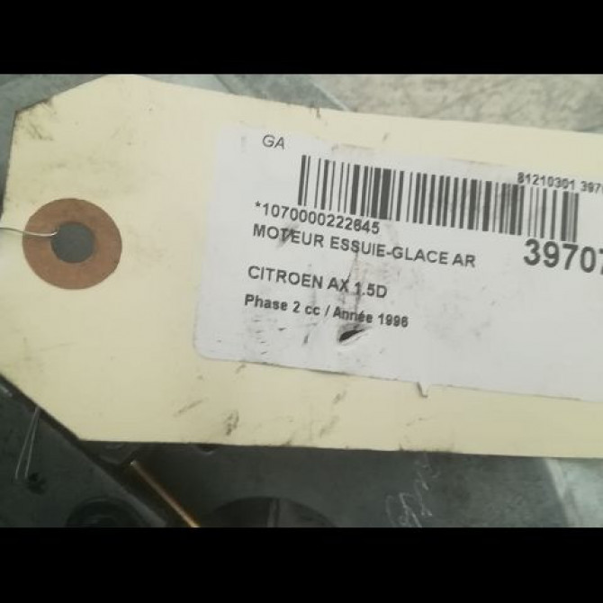 Moteur essuie-glace arrière occasion CITROEN AX Phase 2 07-1991->06-1998 1.5D 3