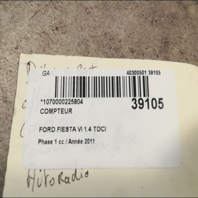 Compteur occasion FORD FIESTA VI Phase 1 10-2008->11-2012 1.4 TDCI 70ch 1786854 3