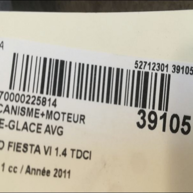 Mecanisme+moteur leve-glace avg occasion FORD FIESTA VI Phase 1 10-2008->11-2012 1.4 TDCI 70ch 1837995 3