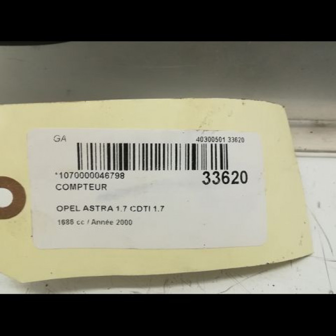 Compteur occasion OPEL ASTRA II Phase 1 04-1998->09-2004 1.7 16v DTI 75ch 4