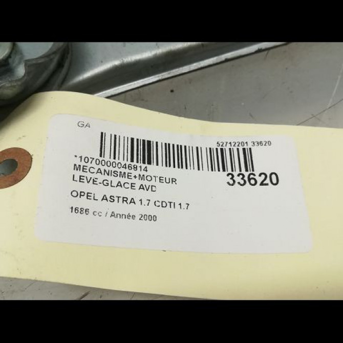 Mecanisme + moteur lève-glace avant droit occasion OPEL ASTRA II Phase 1 04-1998->09-2004 1.7 16v DTI 75ch 4