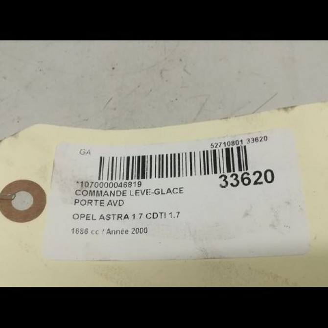 Commande lève-glace porte avant droite occasion OPEL ASTRA II Phase 1 04-1998->09-2004 1.7 16v DTI 75ch 9100299 4
