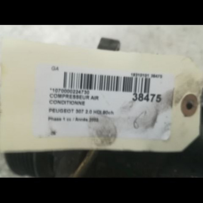 Compresseur air conditionne occasion PEUGEOT 307 Phase 1 04-2001->06-2005 2.0 HDI 90ch 6453LA 3