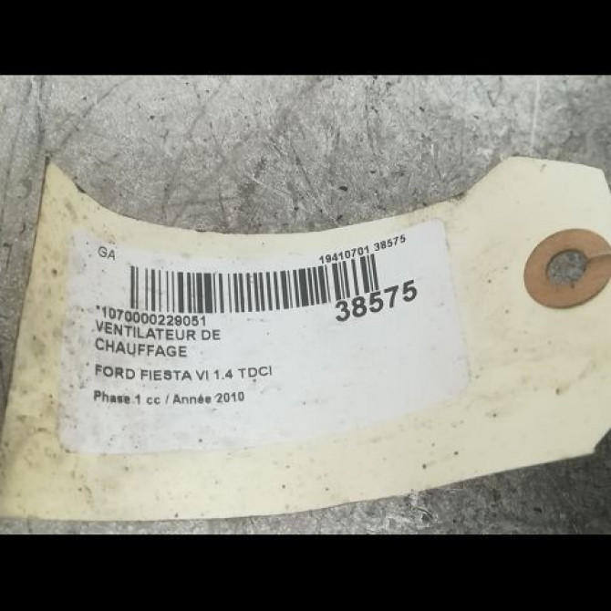 Ventilateur de chauffage occasion FORD FIESTA VI Phase 1 10-2008->11-2012 1.4 TDCI 68ch 1790329 4