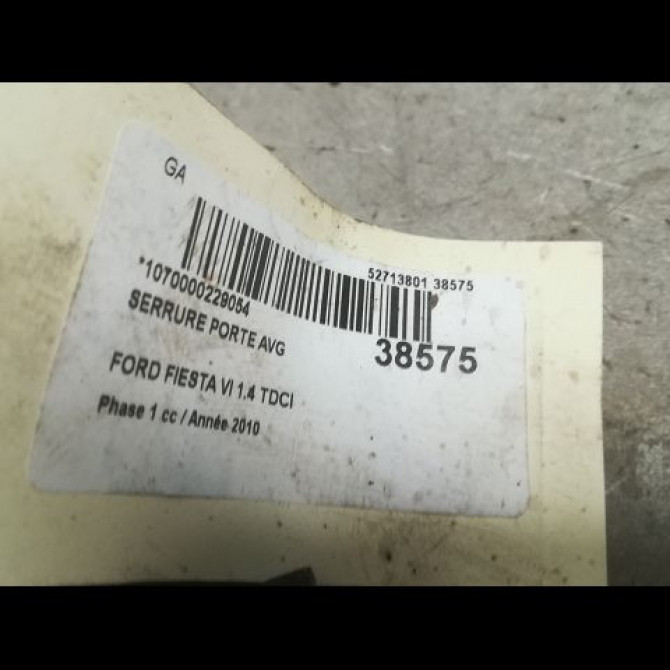 Serrure porte avg occasion FORD FIESTA VI Phase 1 10-2008->11-2012 1.4 TDCI 68ch 2055304 4