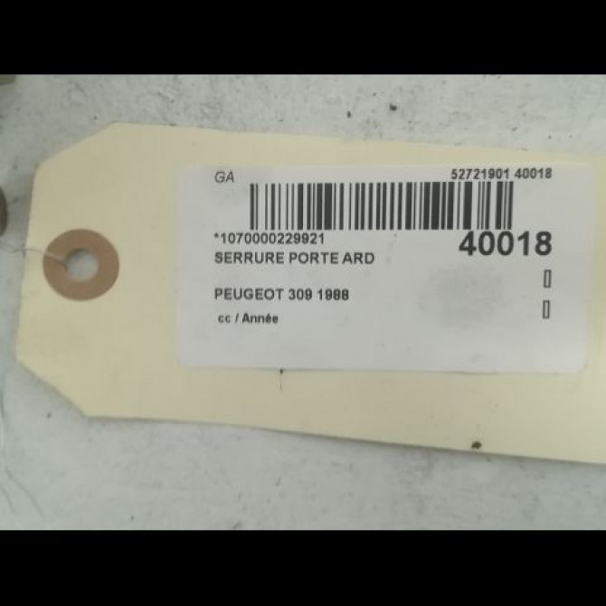 Serrure porte ard occasion PEUGEOT 309 2