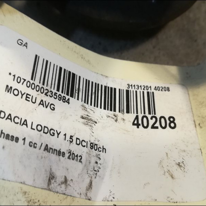 Moyeu avg occasion DACIA LODGY Phase 1 01-2012->... 1.5 DCI 90ch 402107314R 3