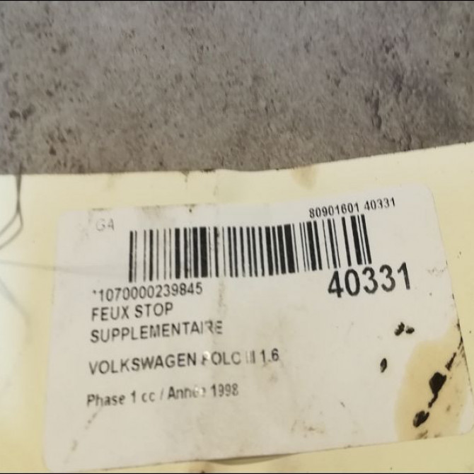 Feux stop supplementaire occasion VOLKSWAGEN POLO III Phase 1 10-1994->11-1999 1.6 1H9945122 3