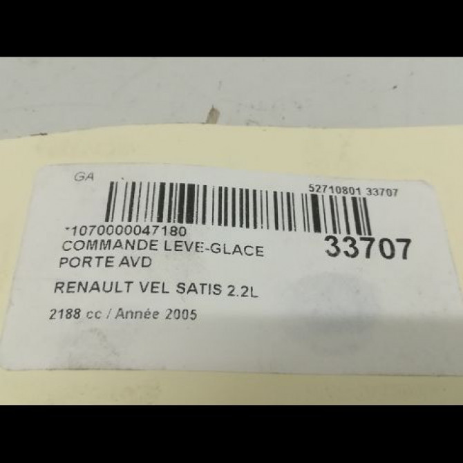 Commande lève-glace porte avant droite occasion RENAULT VELSATIS Phase 1 01-2002->04-2005 2.2 DCI 150ch 3
