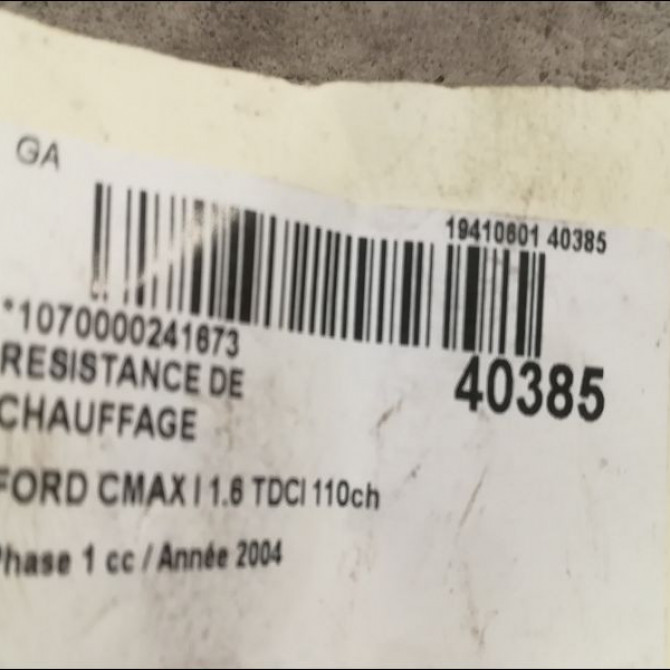 Resistance de chauffage occasion FORD CMAX I Phase 1 09-2003->03-2007 1.6 TDCI 110ch 2