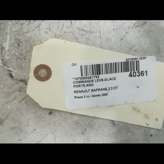 Commande leve-glace porte arrière droite occasion RENAULT SAFRANE Phase 2 09-1996->08-2000 2.2 DT 7700412743 4