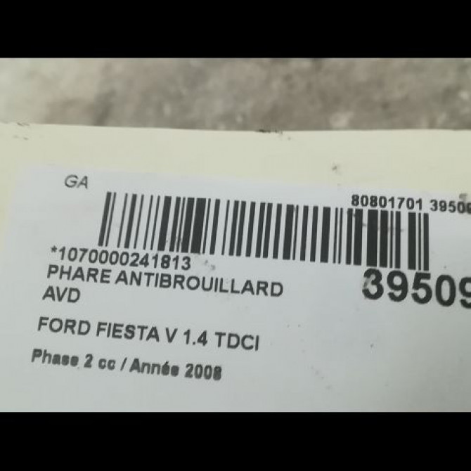 Phare antibrouillard avant droit occasion FORD FIESTA V Phase 2 10-2005->10-2008 1.4 TDCI 1151754 3