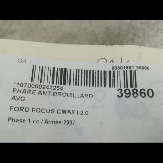 Phare antibrouillard avant gauche occasion FORD FOCUS CMAX I Phase 1 09-2003->03-2007 2.0 TDCI 16v 135ch 3