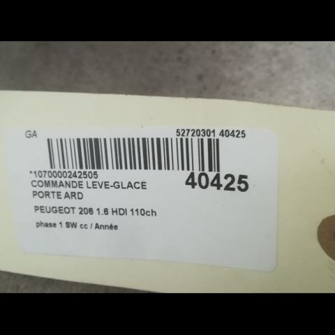 Commande leve-glace porte arrière droite occasion PEUGEOT 206 206 phase 1 SW 2002-06-01->2006-12-31 1.6 HDI 110ch 3