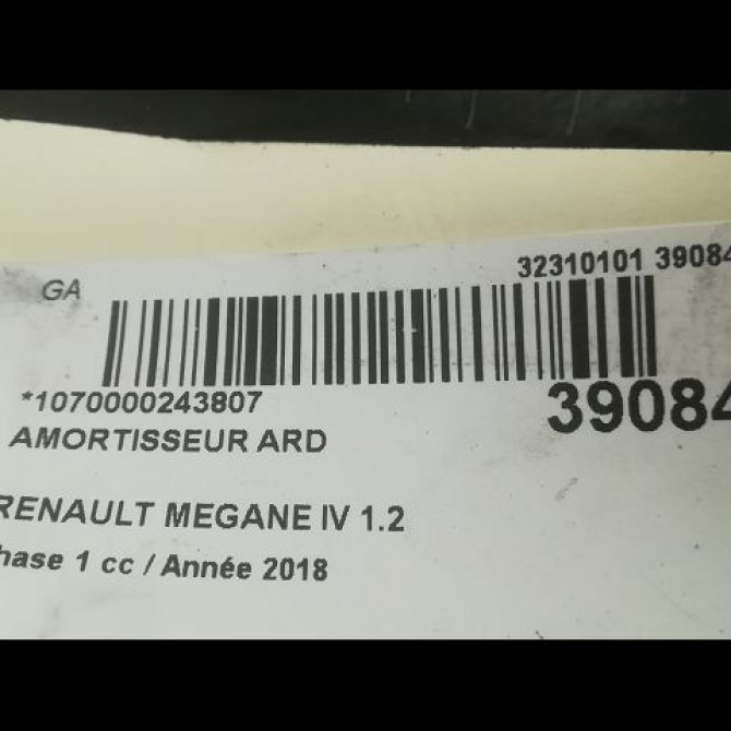 Amortisseur arrière droit occasion RENAULT MEGANE IV Phase 1 12-2015->... 1.2 TCE 130ch 562105575R 2