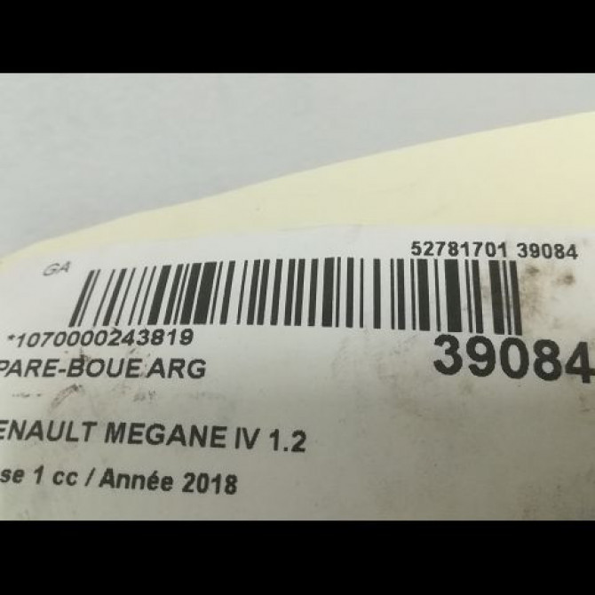 Pare-boue arrière gauche occasion RENAULT MEGANE IV Phase 1 12-2015->... 1.2 TCE 130ch 767492968R 2