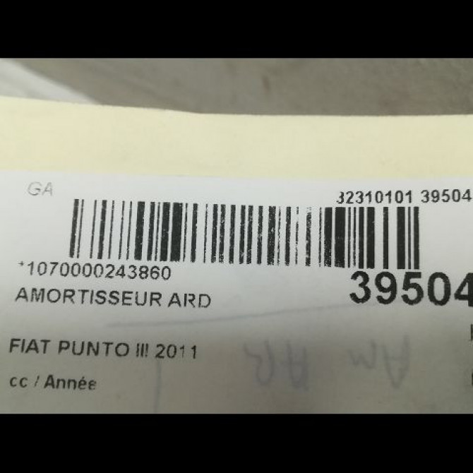 Amortisseur arrière droit occasion FIAT PUNTO III 51943197 2