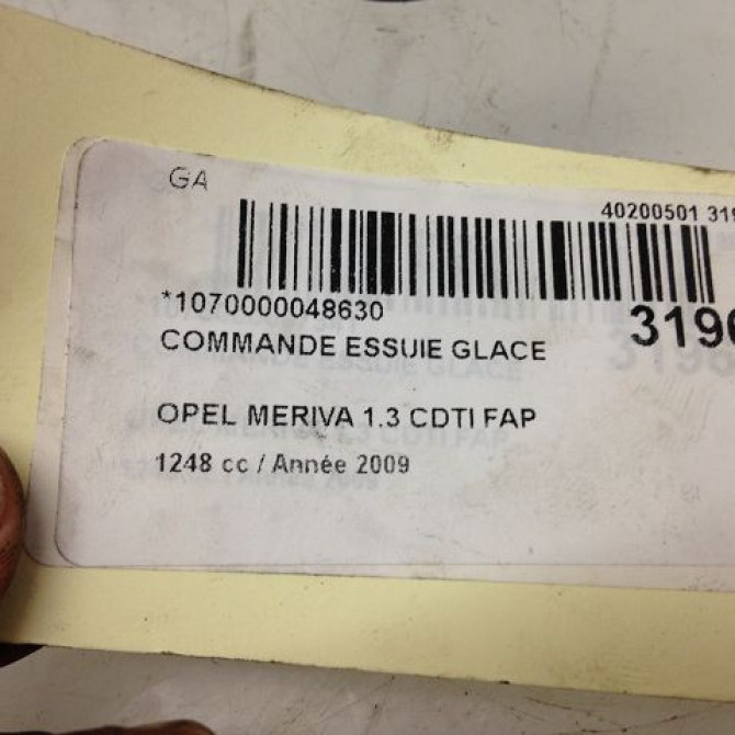 Commande essuie glace occasion OPEL MERIVA I Phase 2 01-2006->09-2010 1.3 CDTI 75ch 9185417 5