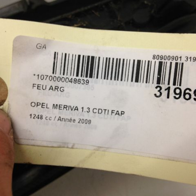 Feu arrière gauche occasion OPEL MERIVA I Phase 2 01-2006->09-2010 1.3 CDTI 75ch 93187879 3