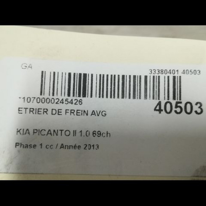 Etrier de frein avant gauche occasion KIA PICANTO II Phase 1 07-2011->... 1.0 69ch 581801YA00 3