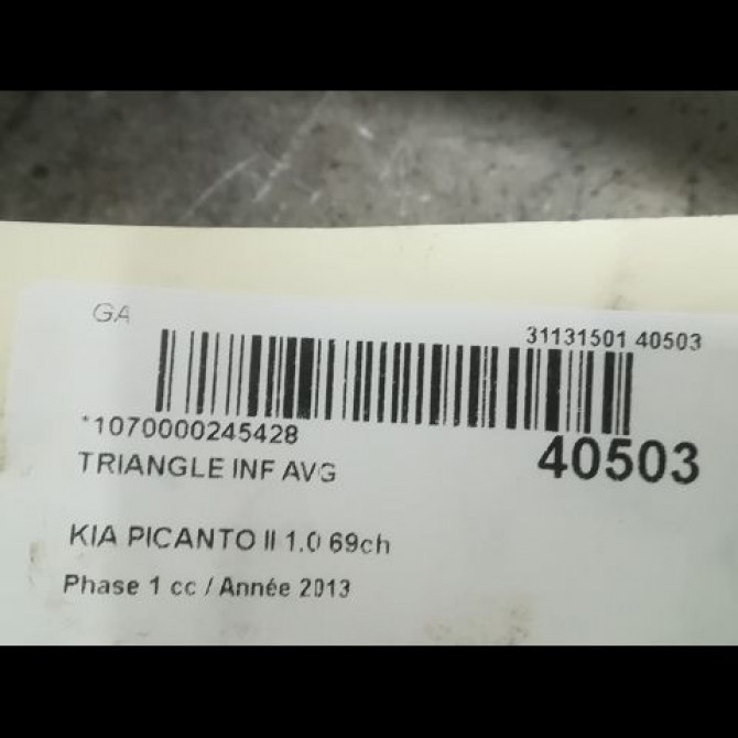 Triangle inf avg occasion KIA PICANTO II Phase 1 07-2011->... 1.0 69ch 545001Y210 3