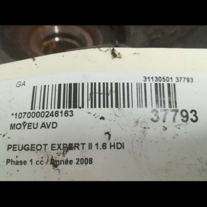 Moyeu avd occasion PEUGEOT EXPERT II Phase 1 01-2007->... 1.6 HDI 90ch 335093 3