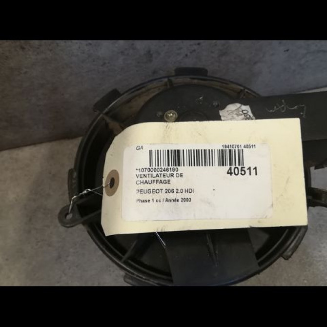 Ventilateur de chauffage occasion PEUGEOT 206 Phase 1 09-1998->03-2009 2.0 HDI 6441J8 3