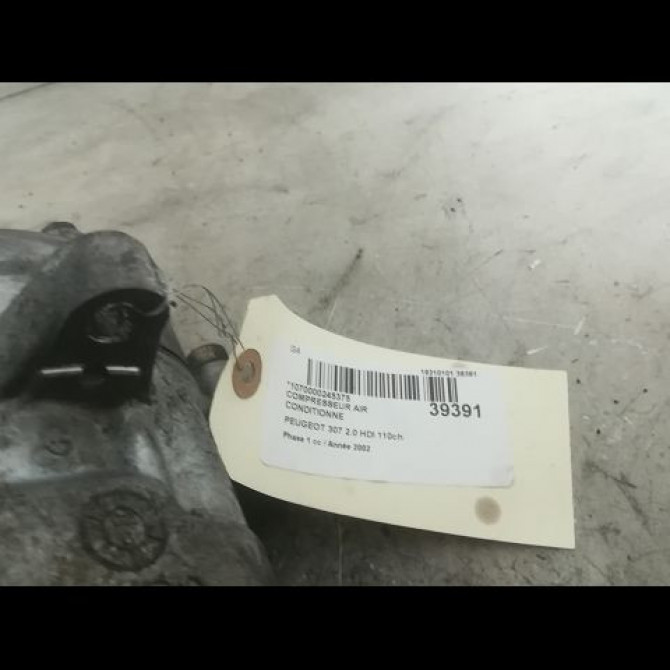 Compresseur air conditionne occasion PEUGEOT 307 Phase 1 04-2001->06-2005 2.0 HDI 110ch 6453LA 6