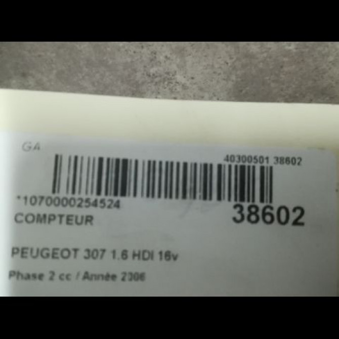 Compteur occasion PEUGEOT 307 Phase 2 06-2005->03-2008 1.6 HDI 16v 110ch 6103L8 3