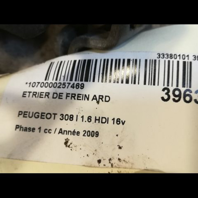 Etrier de frein arrière droit occasion PEUGEOT 308 I Phase 1 09-2007->03-2011 1.6 HDI 16v 90ch 4401N7 3