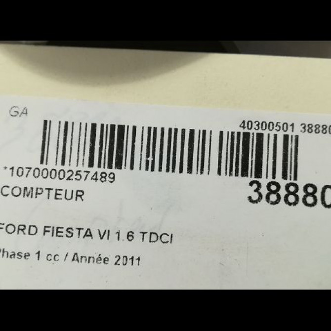 Compteur occasion FORD FIESTA VI Phase 1 10-2008->11-2012 1.6 TDCI 95ch 1786854 3