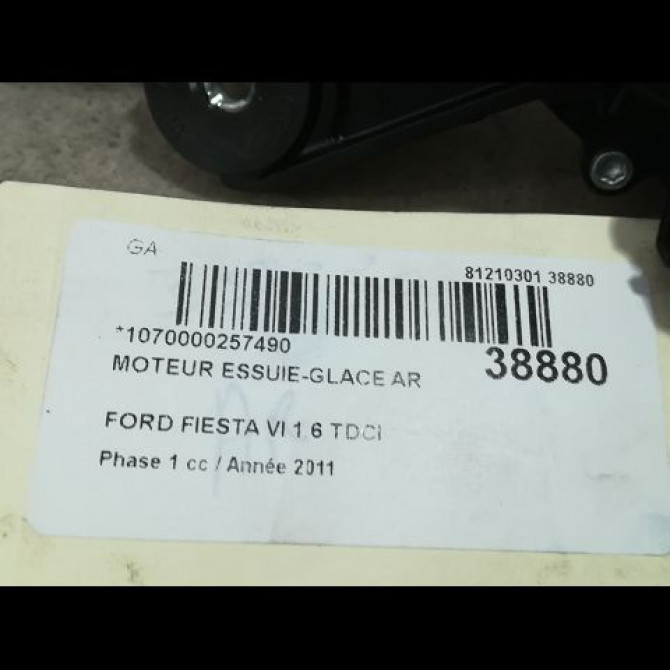 Moteur essuie-glace arrière occasion FORD FIESTA VI Phase 1 10-2008->11-2012 1.6 TDCI 95ch 1774291 3