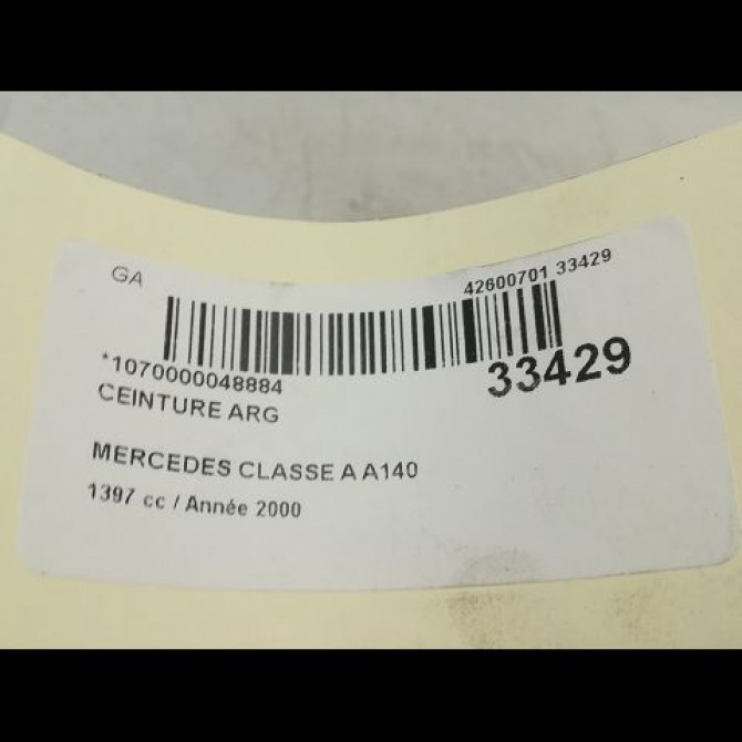 Ceinture arrière gauche occasion MERCEDES CLASSE A I Phase 1 01-1998->03-2001 A 140 16886023857C15 6