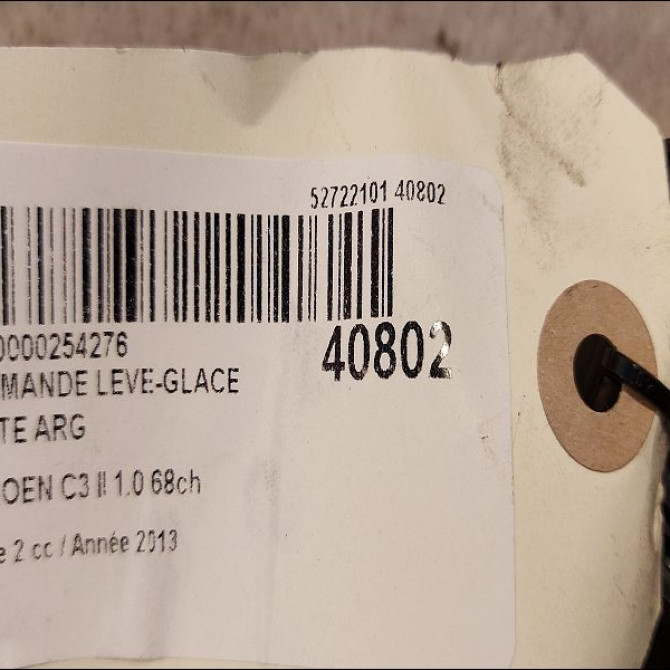 Commande leve-glace porte arrière gauche occasion CITROEN C3 II Phase 2 03-2013->12-2016 1.0 68ch 98012514XT 2