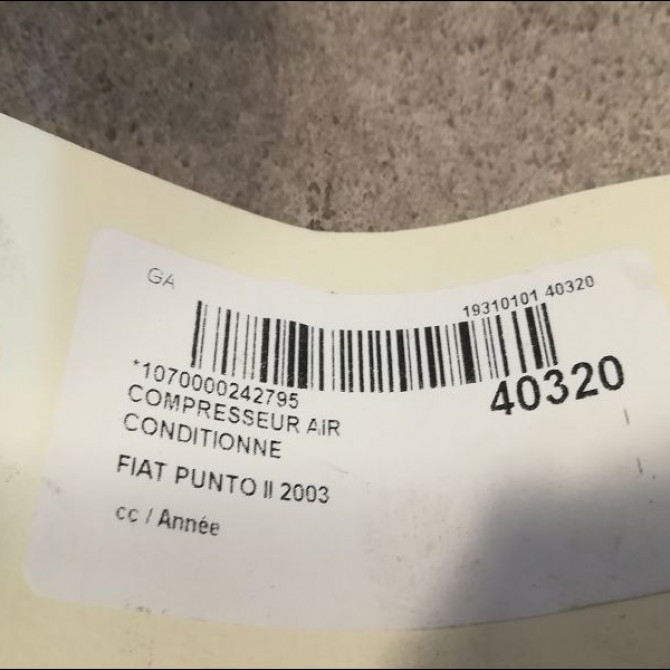 Compresseur air conditionne occasion FIAT PUNTO II 46785772 4