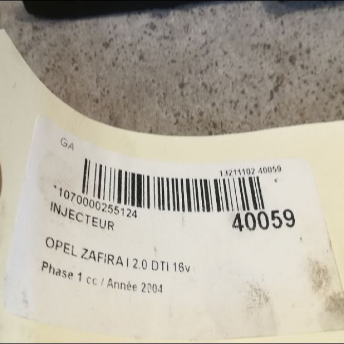 Injecteur occasion OPEL ZAFIRA I Phase 1 03-1999->07-2005 2.0 DTI 16v 100ch 93171940 3