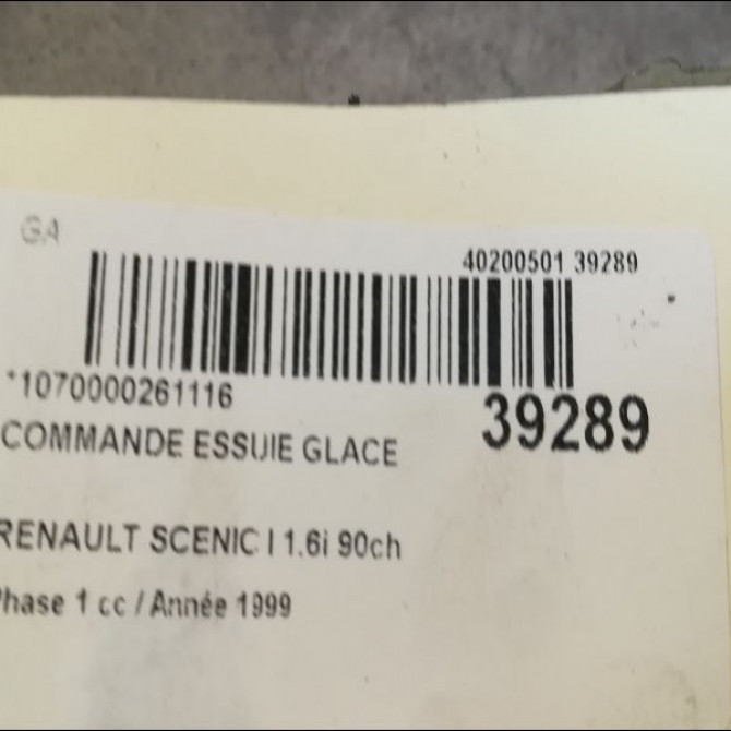 Commande essuie glace occasion RENAULT SCENIC I Phase 1 09-1996->08-1999 1.6i 90ch 7701047263 3