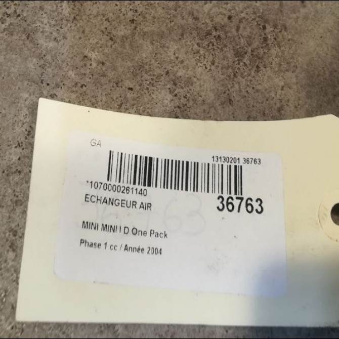 Echangeur air occasion MINI MINI I Phase 1 09-2001->07-2004 D One Pack 17517788755 3