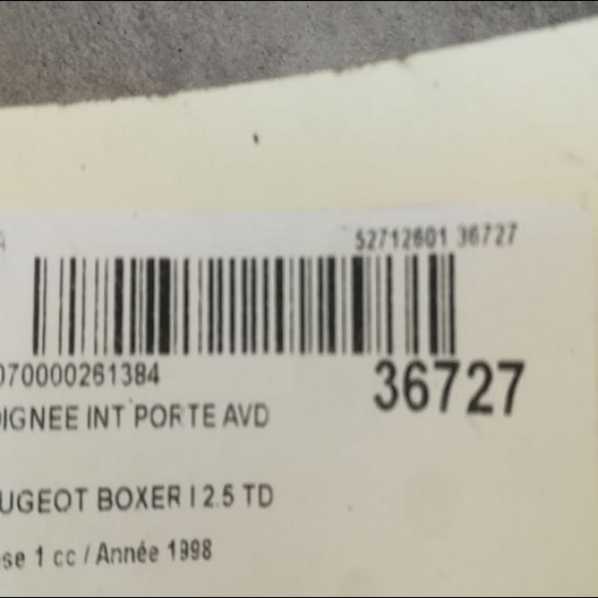 Poignee int porte avd occasion PEUGEOT BOXER I Phase 1 07-1994->02-2002 2.5 TD 911747 2