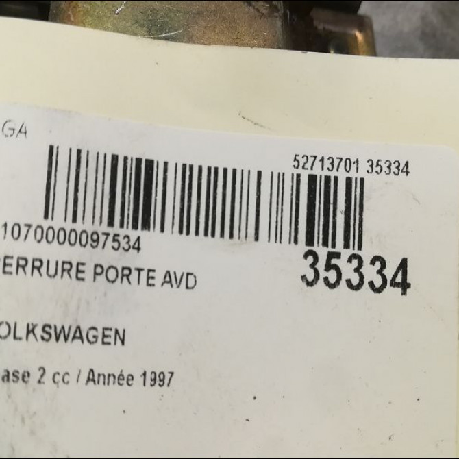 Serrure porte avd occasion VOLKSWAGEN TRANSPORTER IV Phase 2 03-1996->06-2003 2.5 TDI 102ch 702837016D 3