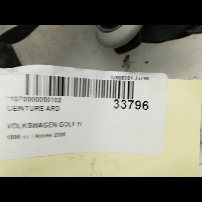 Ceinture arrière droite occasion VOLKSWAGEN GOLF IV GOLF IV Phase 1 1998-01-01->2005-06-30 1.9 TDI 90ch 1J9857806DHCR 3