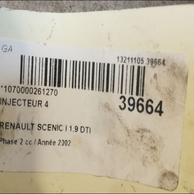 occasion RENAULT SCENIC I Phase 2 08-1999->06-2003 1.9 DTI 80ch 8200047506 3