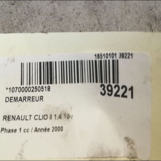 Démarreur occasion RENAULT CLIO II Phase 1 03-1998->06-2001 1.4 16v 8200266777 4